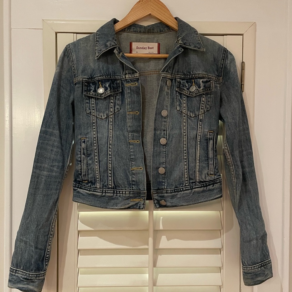 Sunday Best Aritzia Cropped Denim Jacket
